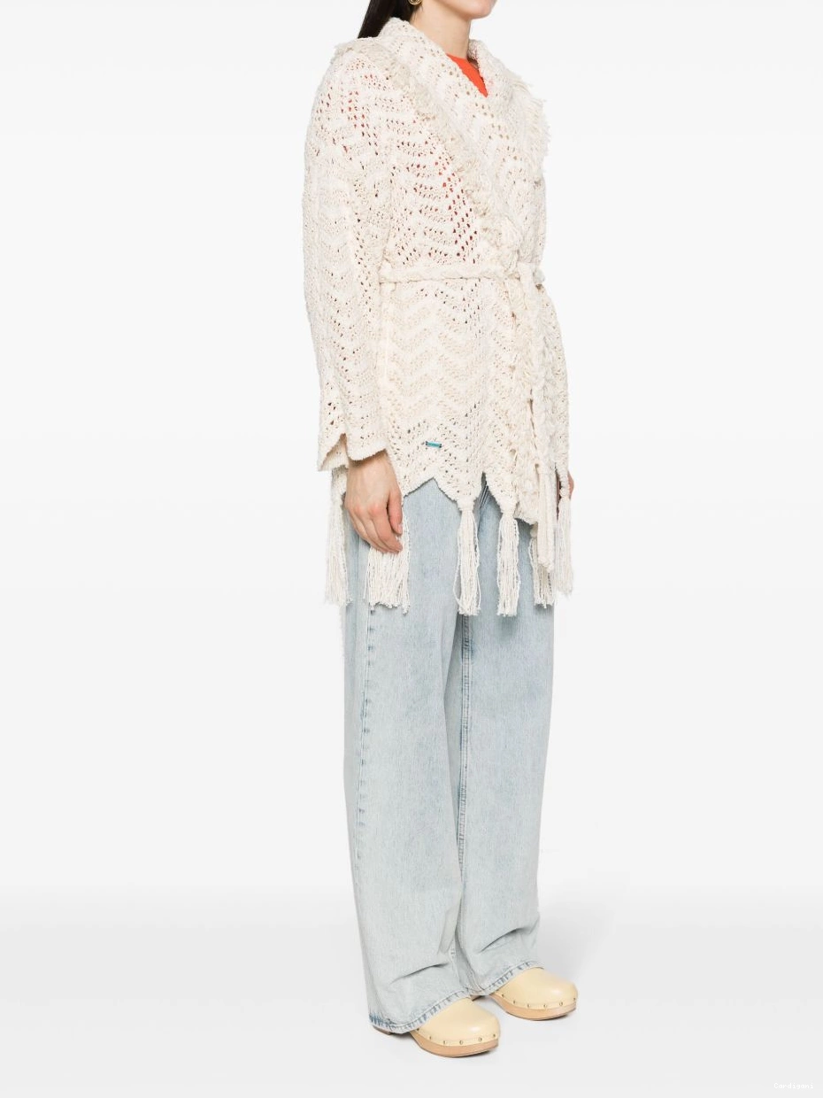 Affordable chevron-knit Women fringed Alanui cardigan 0714
